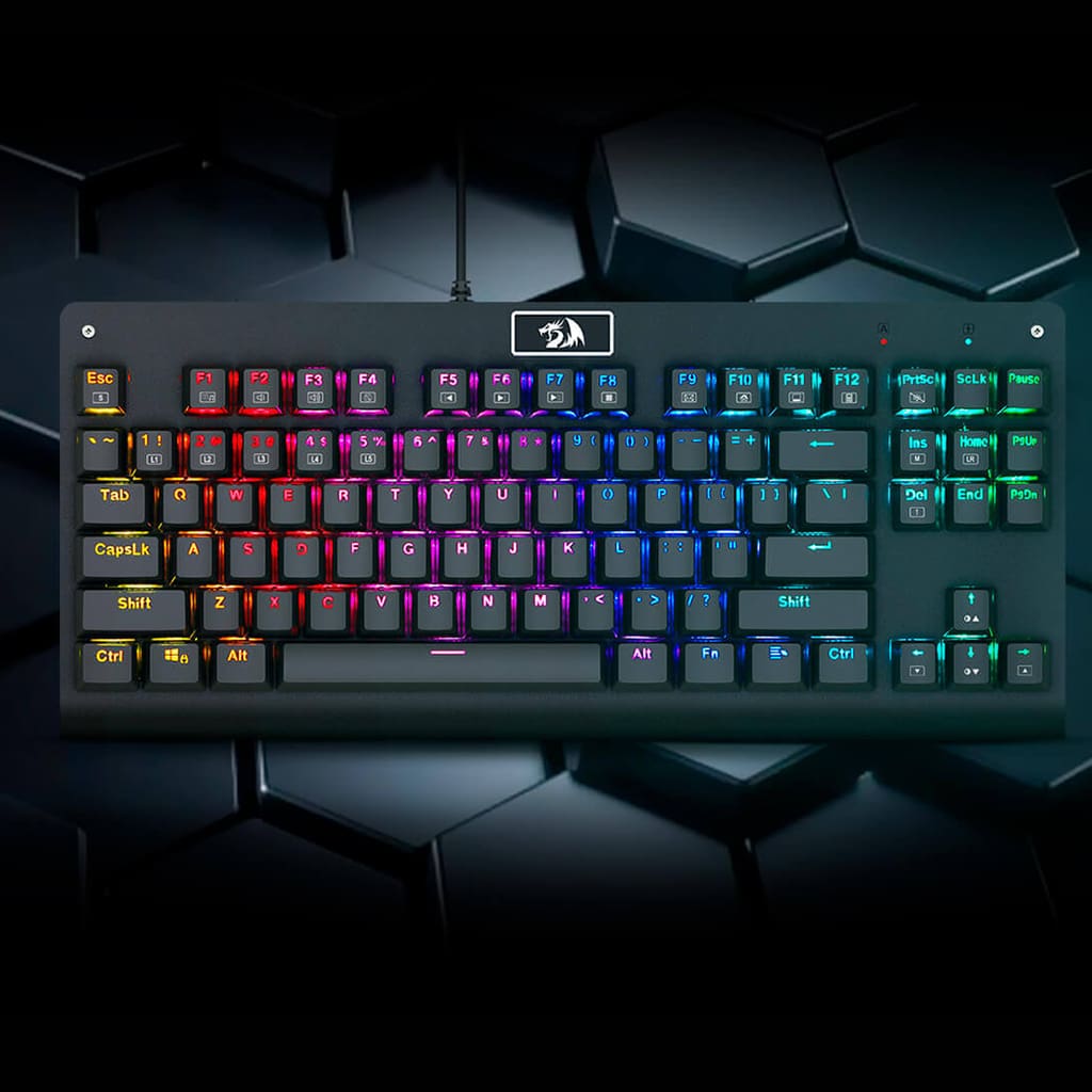 Redragon K568 Dark Avenger keyboard RGB colorful backlighting with tenkeyless design