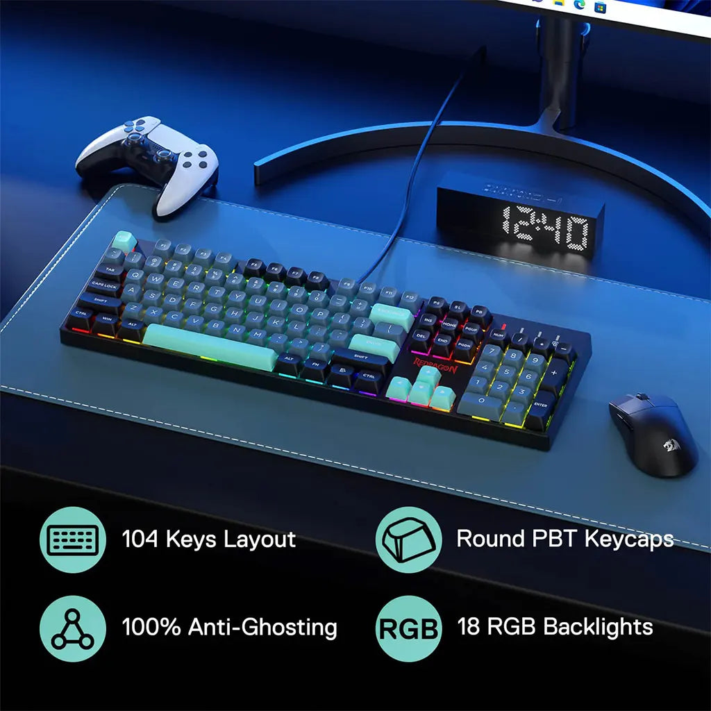 Redragon K582 Surara 100% Anti-Ghosting RGB Keyboard With Red Switches Redragon