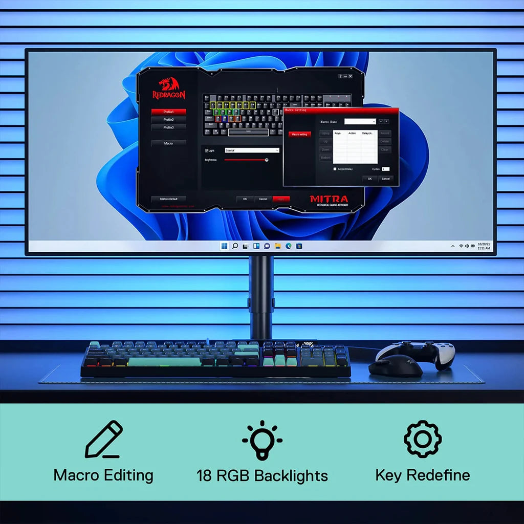 Redragon K582 Surara 100% Anti-Ghosting RGB Keyboard With Red Switches Redragon