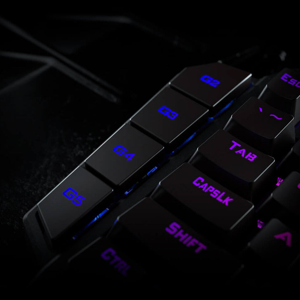 Redragon K585 DITI RGB one-handed mechanical gaming keyboard with left side Marco G2-G5 keys