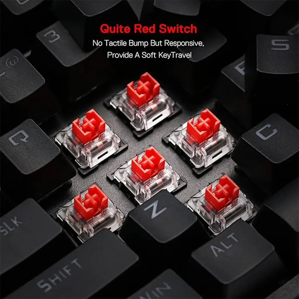 Redragon K588 Broadsword TKL RGB Keyboard With Red Switches Redragon