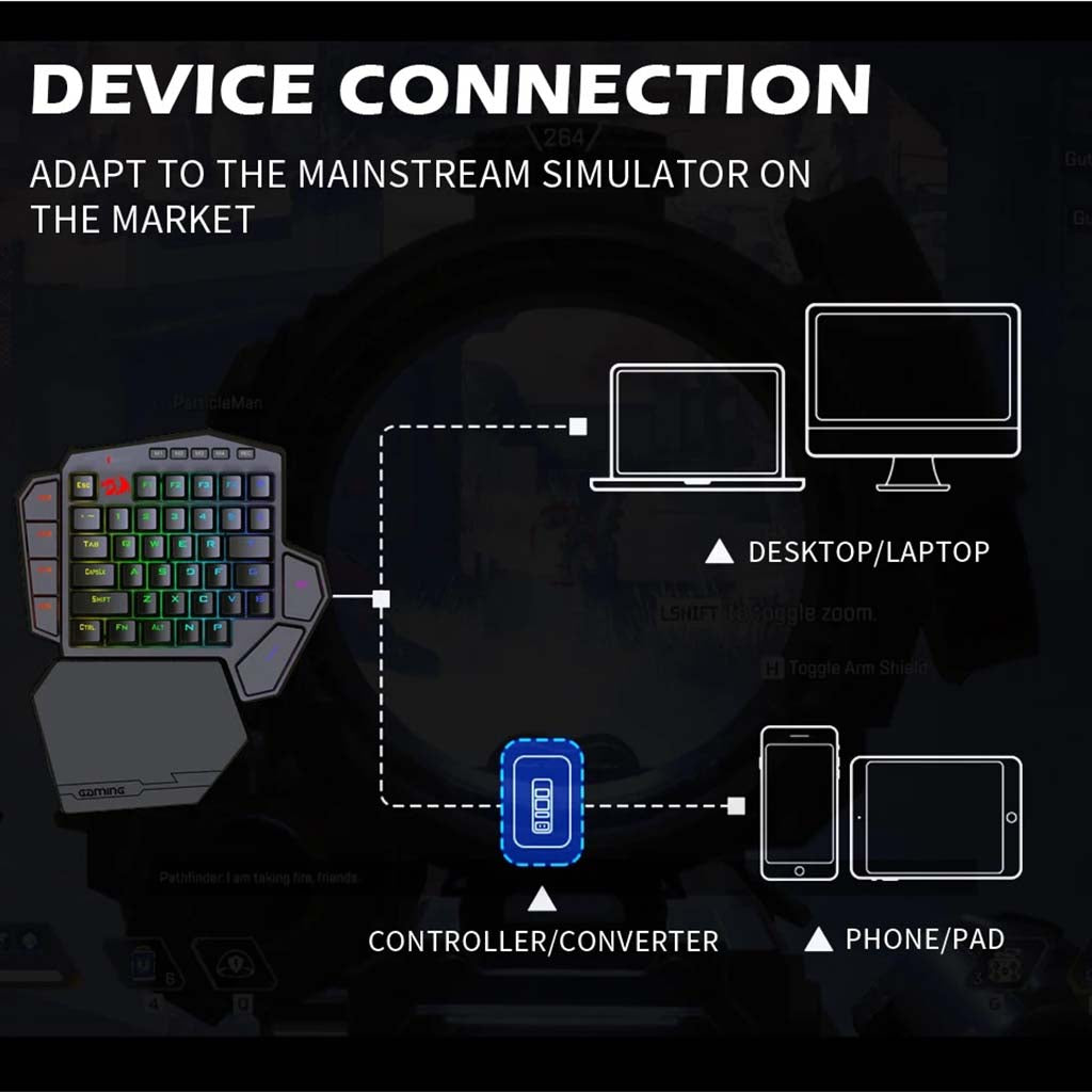 Redragon K601 DITI X RGB One-handed Mechanical Keyboard Redragon