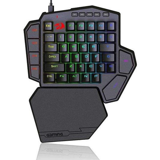 Gaming keyboard with RGB backlighting on a white background