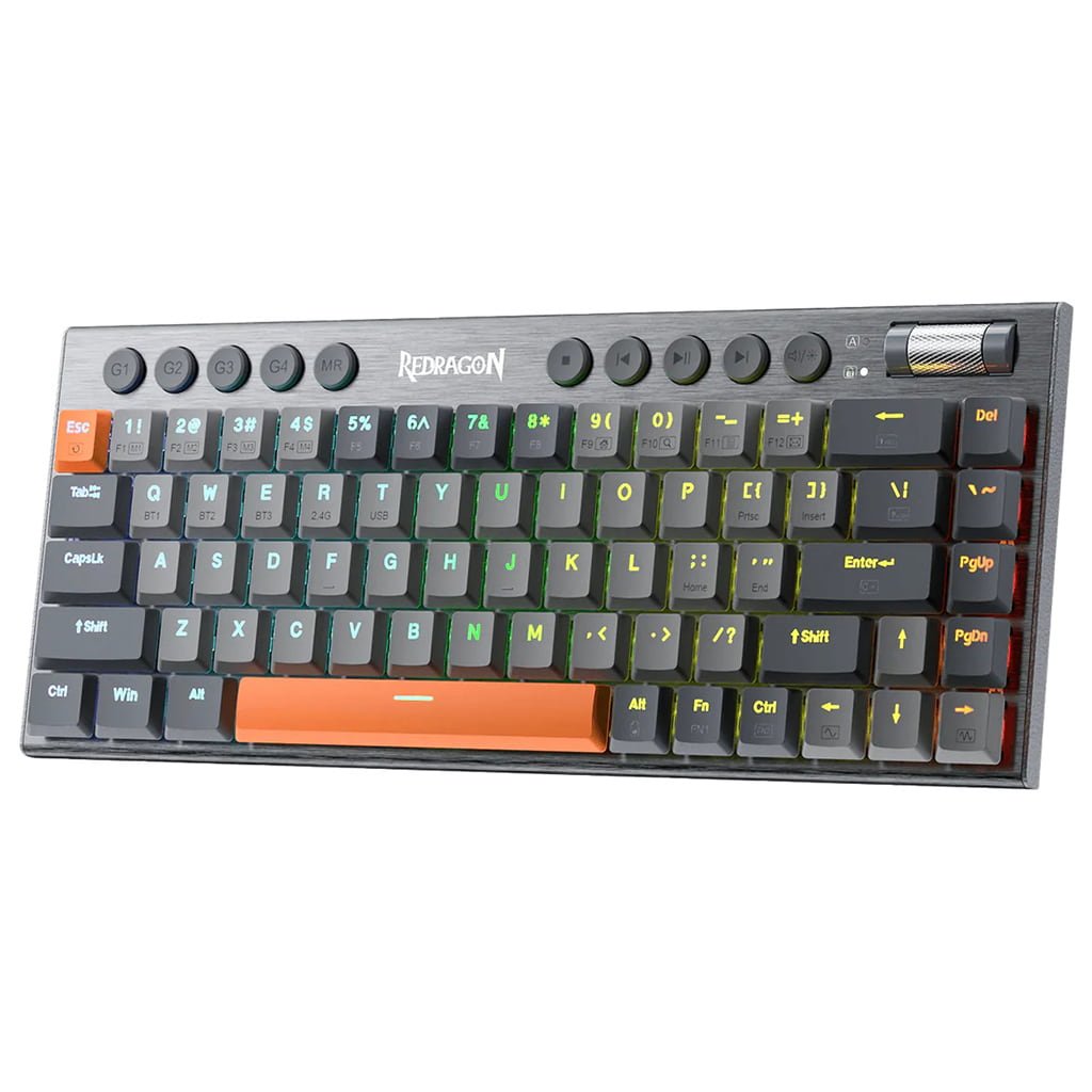 Redragon K609 Horus PRO RGB Mechanical Keyboard with customizable macros keys and multi media buttons with volume wheel 