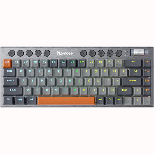 Redragon K609 Horus SE RGB Mechanical Keyboard colorful backlit keys with round shape customizable macros keys  
