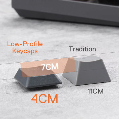  Redragon K609 Horus SE RGB Mechanical Keyboard Size comparison between low-profile and traditional keycaps