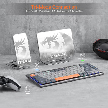 Redragon K609 Horus SE RGB Mechanical Keyboard with Tri-Mode Connection (Bluetooth, type C wire and 2.4G Wireless)