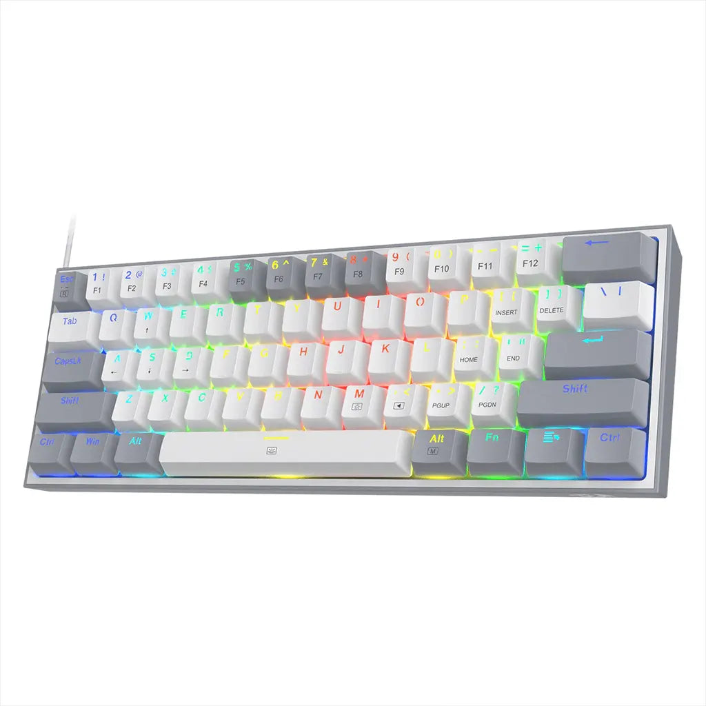 Redragon K617 Fizz Mechanical keyboard with RGB lighting on a white background