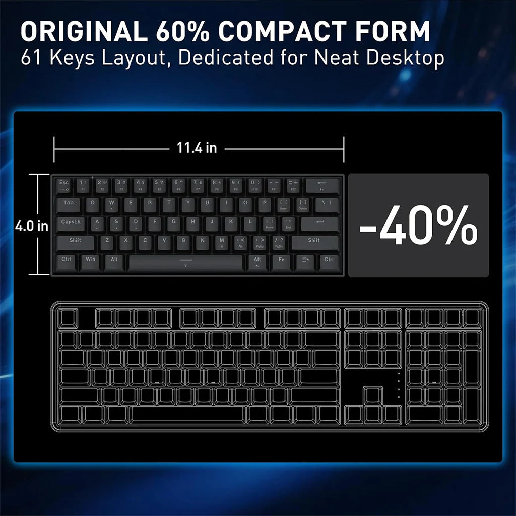 Redragon K617 Fizz Black 60% Rapid Trigger Wired Mechanical Keyboard Redragon