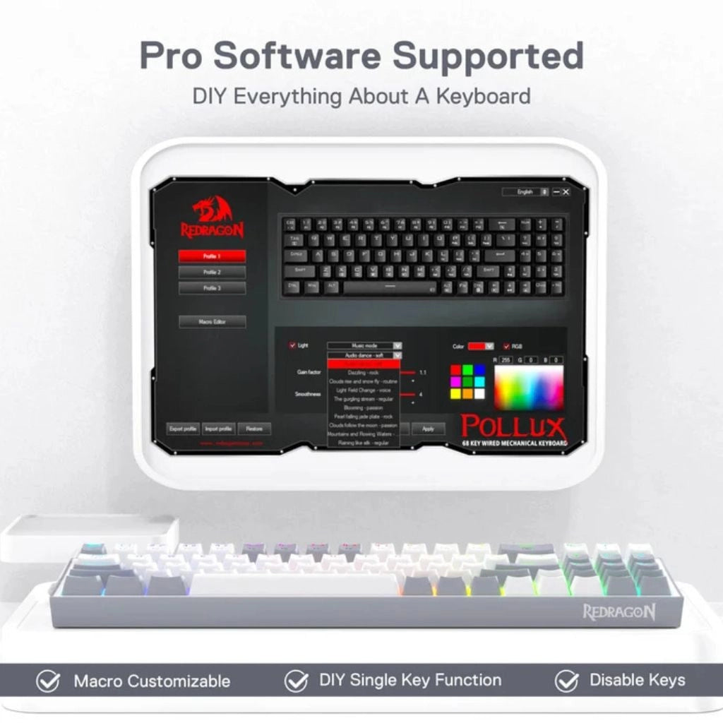 Redragon K628WG POLLUX Wired Mechanical Keyboard