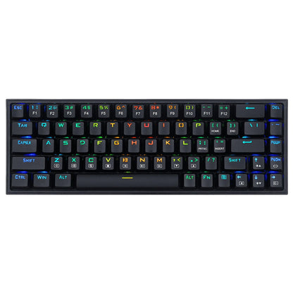 Redragon K631 Castor RGB Gaming Keyboard, a compact 60% mechanical keyboard with customizable RGB backlighting and black keycaps