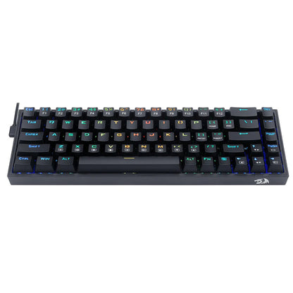 Top view of Redragon K631 Castor RGB Gaming Keyboard showcasing key layout with customizable backlighting
