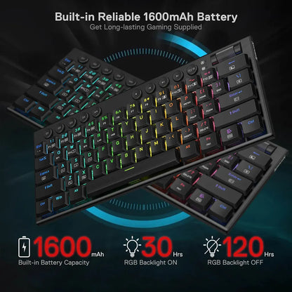 Redragon K632 Horus Pro 60% RGB 3-Mode Wireless Keyboard Redragon