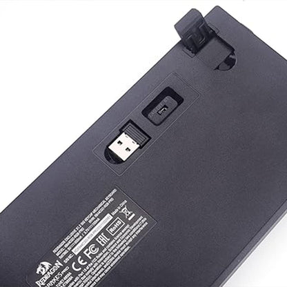 Back view of the Redragon K644 SE 3-Mode Wireless RGB Keyboard showing USB connection