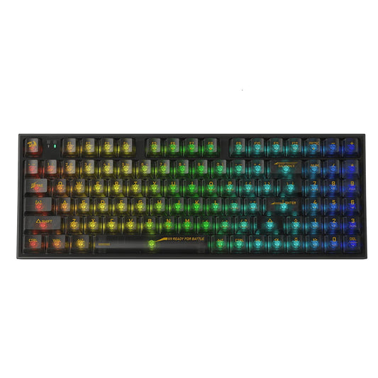 Redragon K658 Irelia PRO Black RGB Gaming Keyboard has a clean white frame and transparent keycaps & its customizable RGB