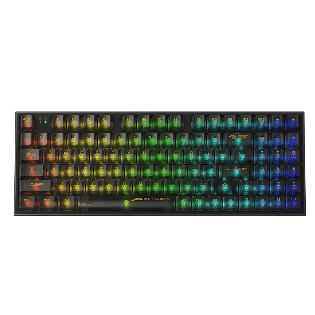 Redragon K658 Irelia PRO SE Black RGB Gaming Keyboard has a clean white frame and transparent keycaps & its customizable RGB