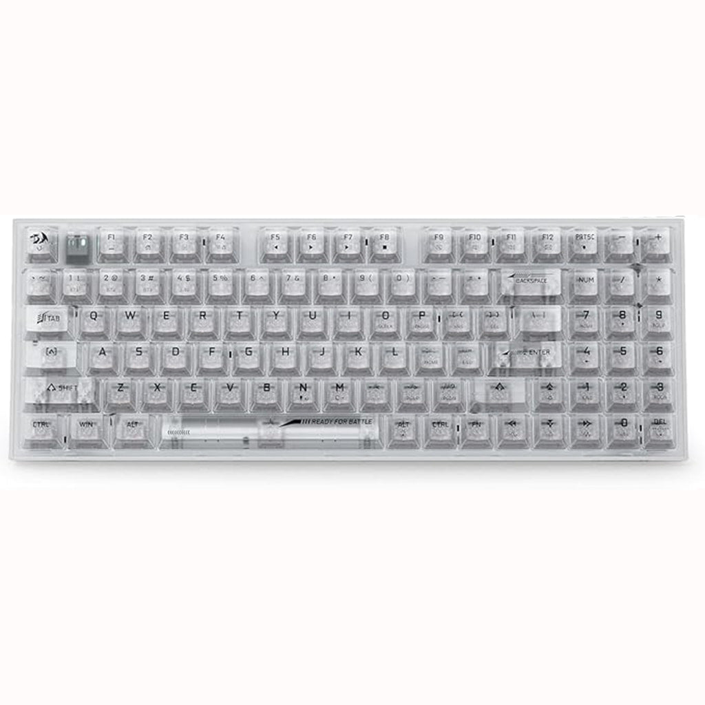Redragon K658 Irelia PRO SE White RGB Gaming Keyboard has a clean white frame and transparent keycaps & its customizable RGB