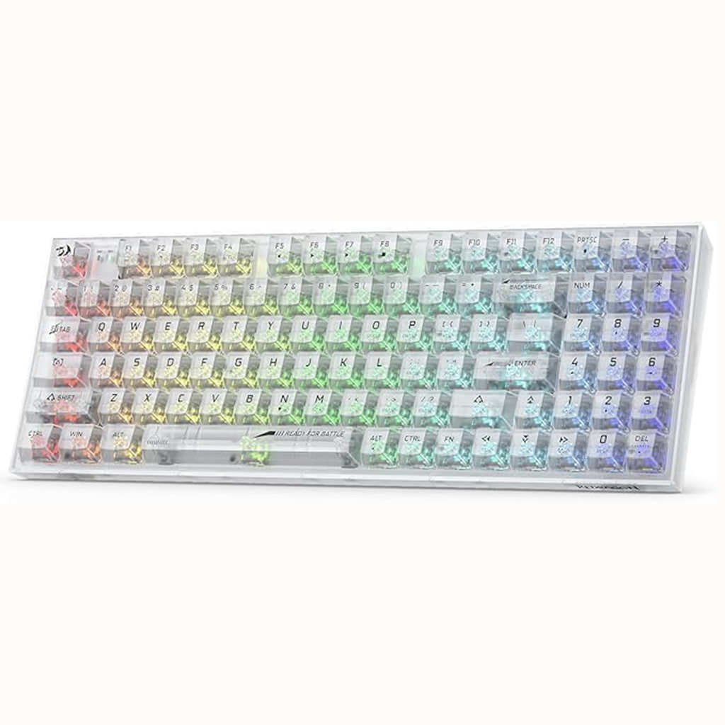 Redragon K658 PRO White RGB transparent gaming keyboard with colorful backlighting with 94 keys layout