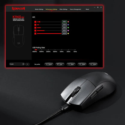 Redragon K1NG M996 8K Hz Ultra-Light 42g Wired Gaming Mouse Redragon