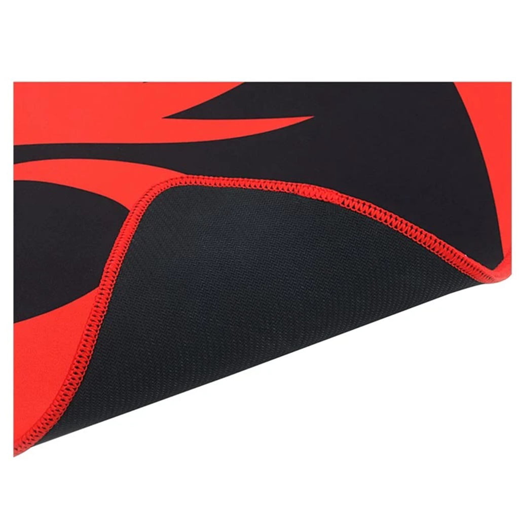 Close up showing the reinforced red stitching along the edge of the Redragon Kunlun P006a gaming mousepad 