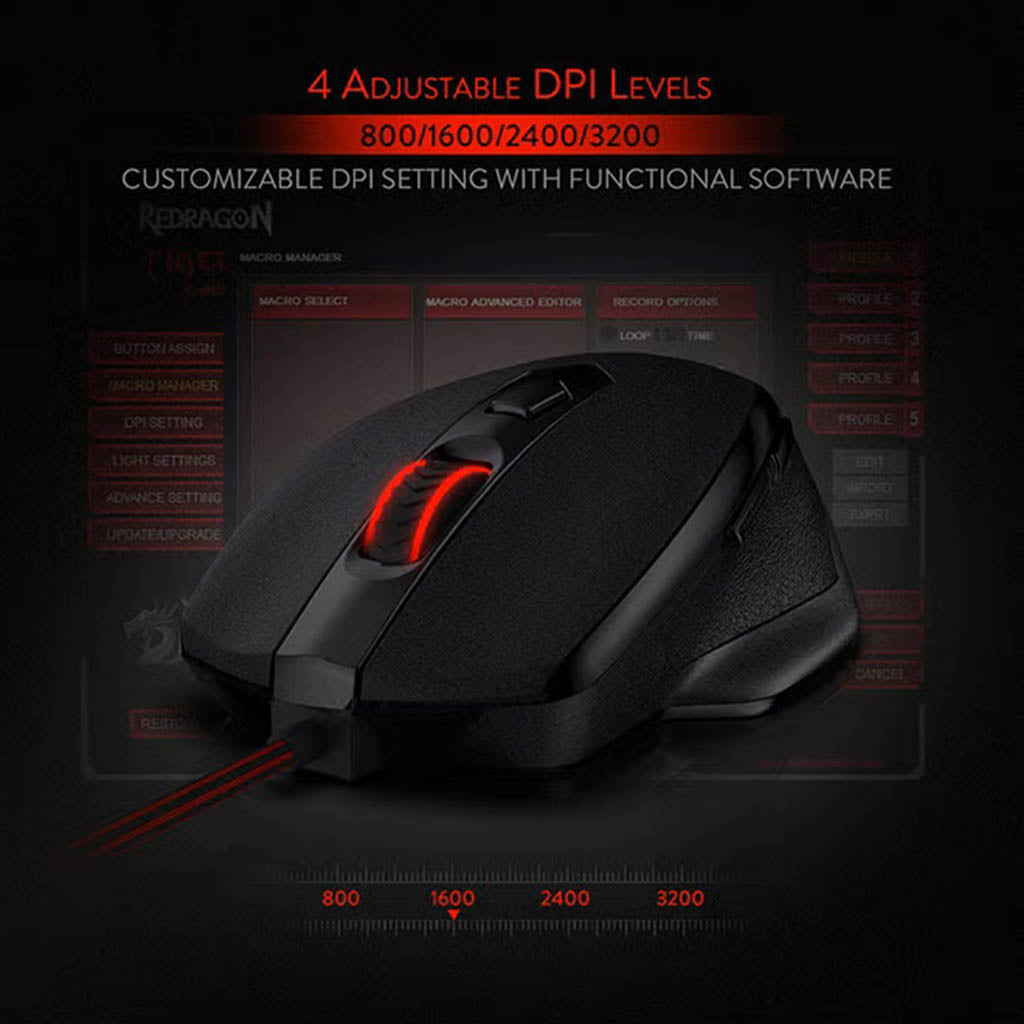 Redragon M709 Tiger RGB 10000 DPI Gaming Mouse Redragon