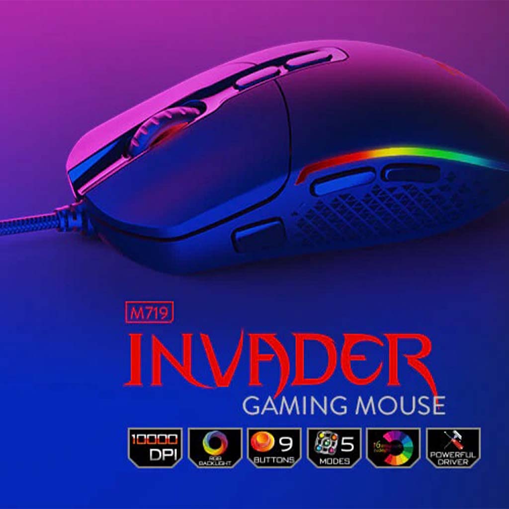 Redragon M719 Invader Pro Wireless 10000 DPI Gaming Mouse Redragon