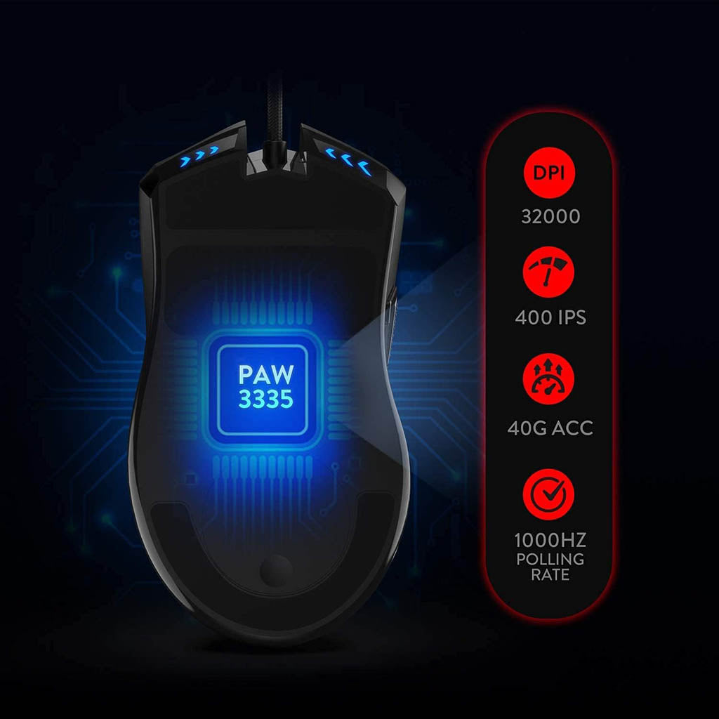 Redragon M721 Pro Black 32000 DPI Wired Gaming Mouse Redragon