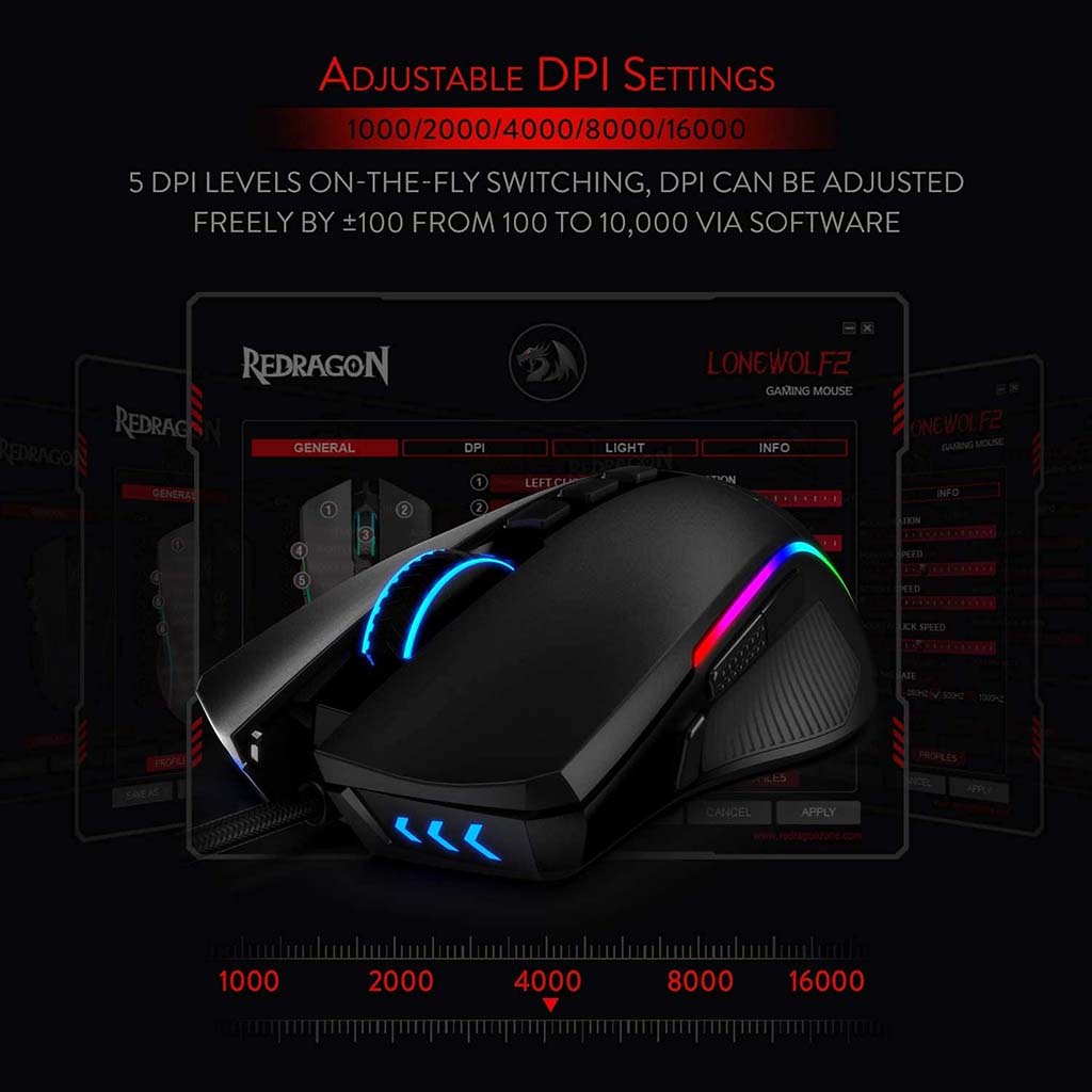 Redragon M721 Pro Black 32000 DPI Wired Gaming Mouse Redragon