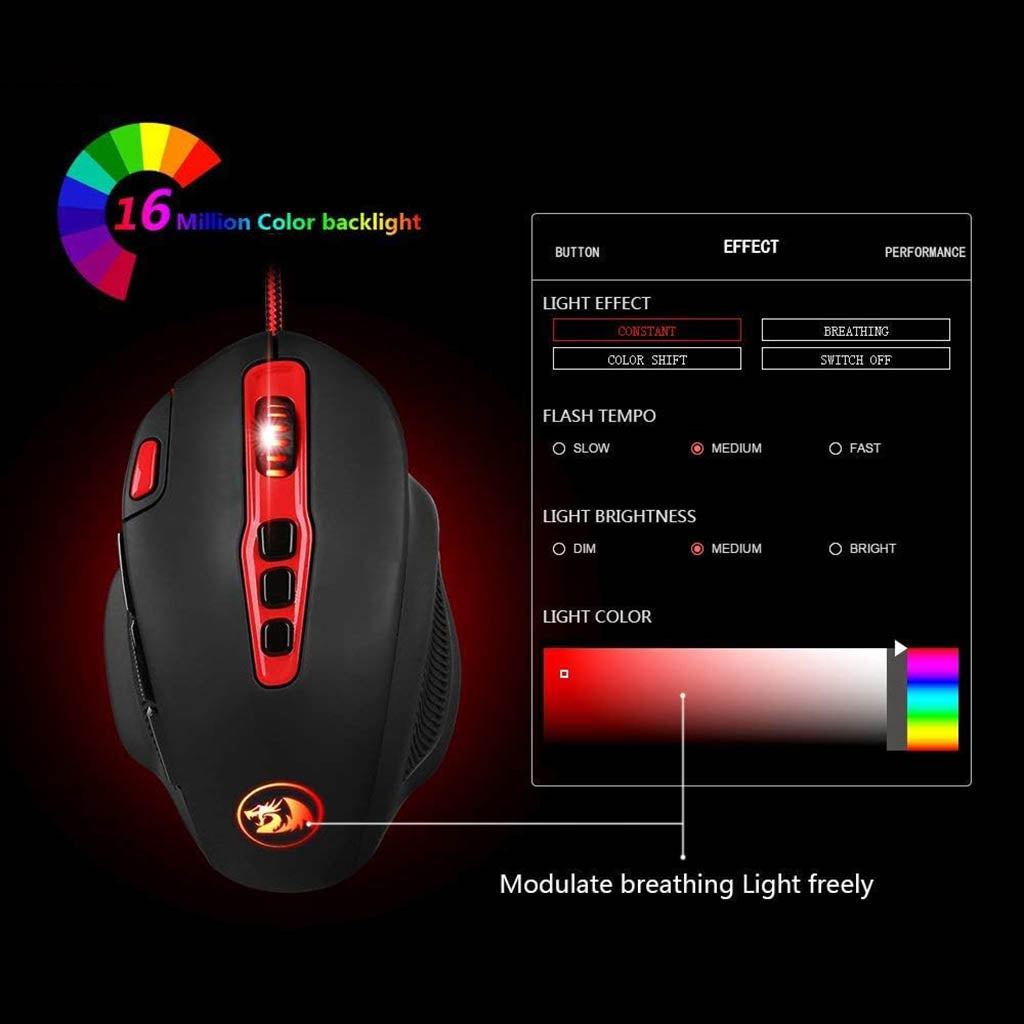 Redragon M805 Hydra Black 14400 DPI Gaming Mouse