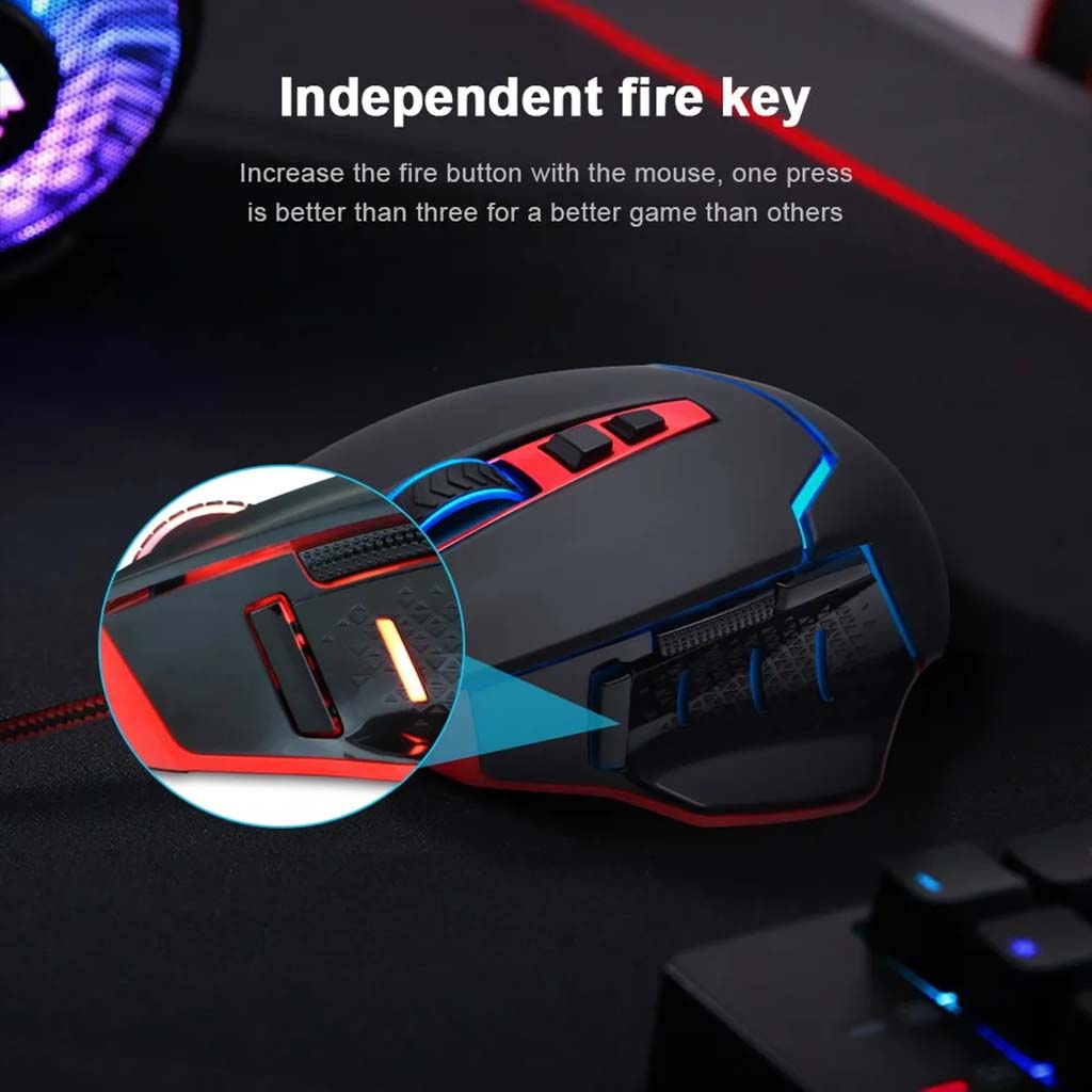 Redragon M907 Inspirit Black 14400 DPI Gaming Mouse Redragon