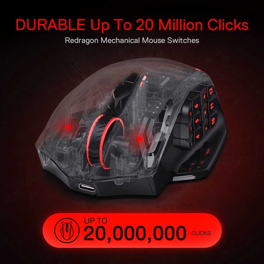 Redragon M913 Impact Elite RGB Wireless 16000 DPI Mouse Redragon