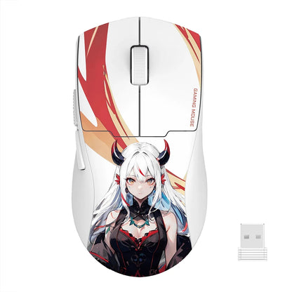 Redragon M918 Max Pro Mouse with anime character design on a white background