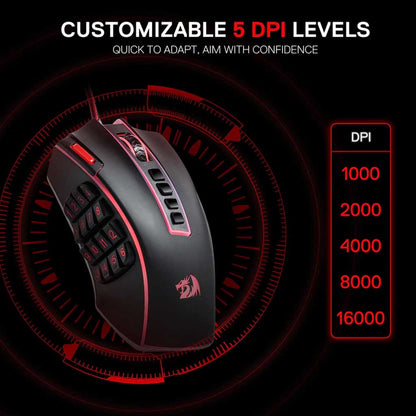 Redragon M990 MMO RGB 32000 DPI Wired Gaming Mouse Redragon