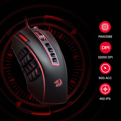 Redragon M990 MMO RGB 32000 DPI Wired Gaming Mouse Redragon
