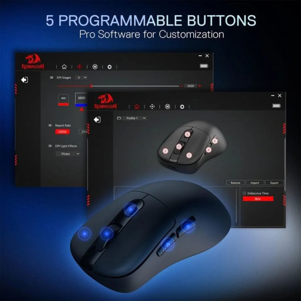 Redragon M998-STD-1K EBONY STANDARD TRI-MODE Mouse