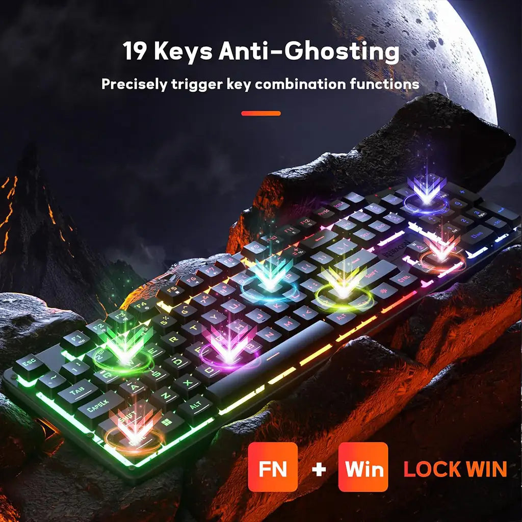 Redragon K521 Netherbane Full size RGB Wired Mechanical Feeling Keyboard Redragon