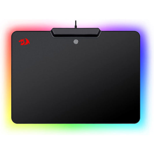 Gaming mouse pad with RGB lighting on a white background