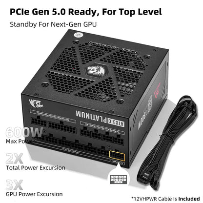 Redragon PS018 80+ Platinum 1300 Watt ATX 3.0 Fully Modular Power Supply Redragon