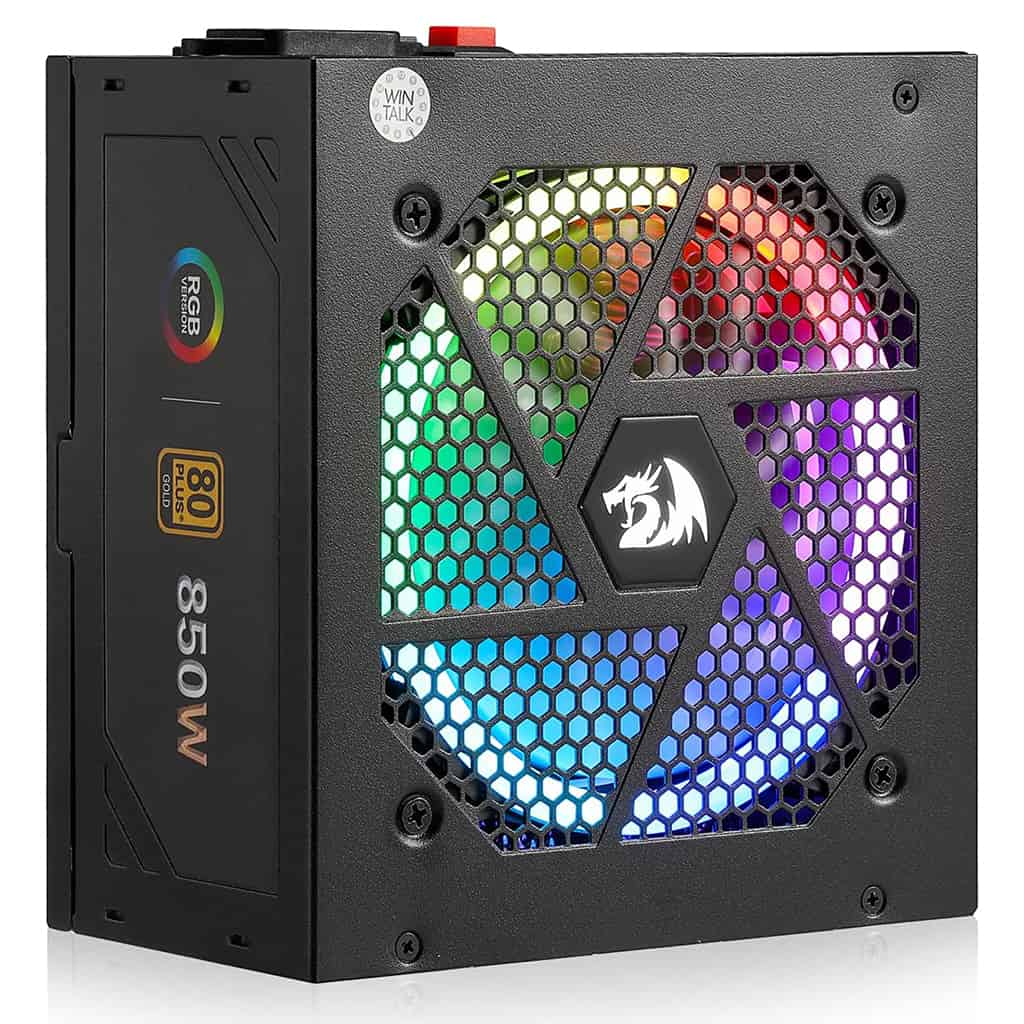 Redragon PSU007 80+ Gold 850 Watt RGB ATX Fully Modular Power Supply Redragon