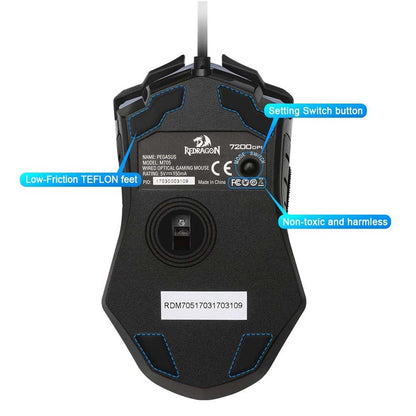 Redragon M705 Pegasus Black 7200 DPI Gaming Mouse Redragon