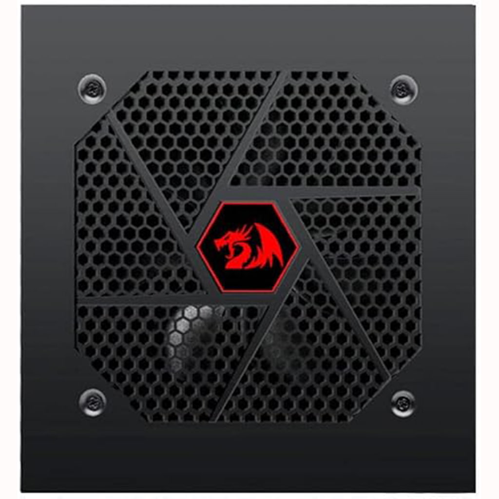 Redragon GC-PS010 850W Fully Modular Power Supply with black fan grill and red Redragon logo