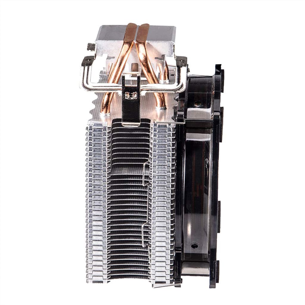 Redragon Reaver CC-1011 computer CPU cooler featuring a stack of silver aluminum fins, copper heat pipes, and a black cooling fan.