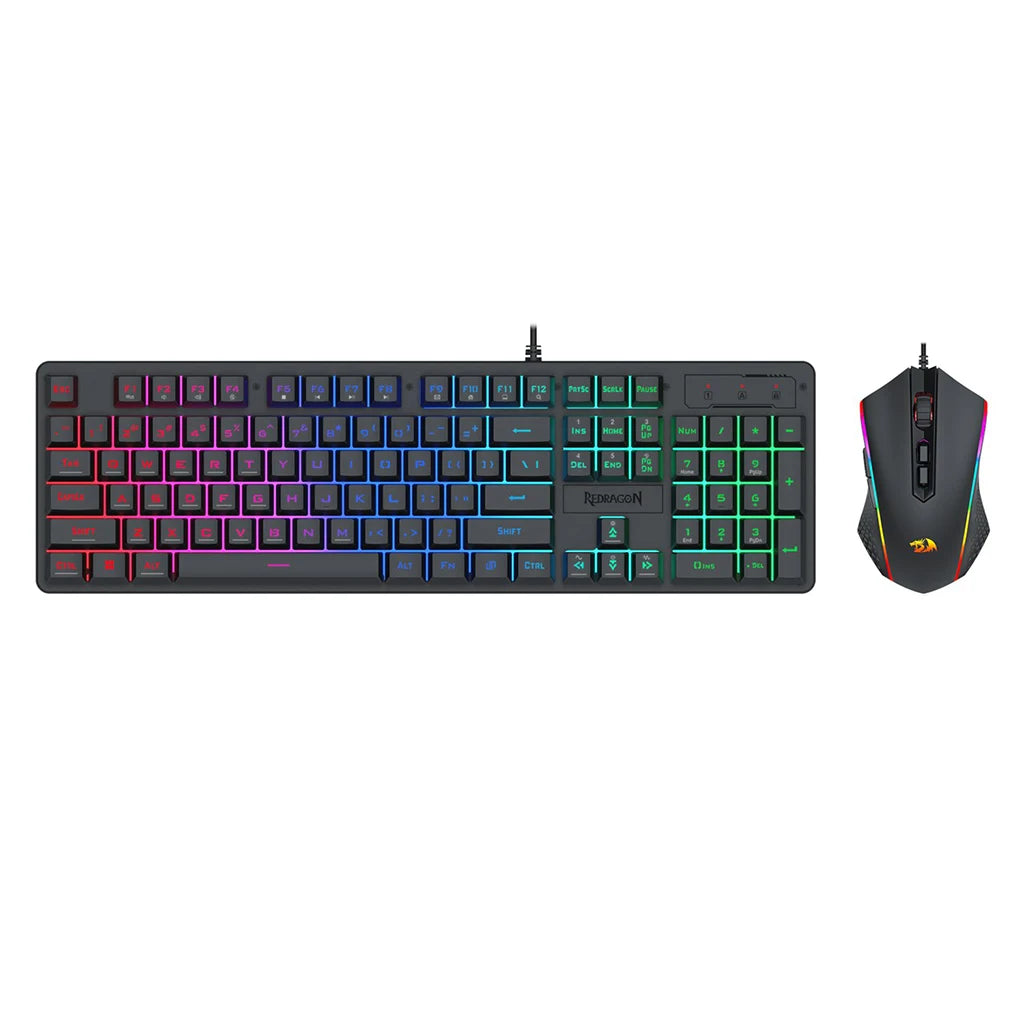 Redragon S107-BA RGB Full Size keyboard with 1K Hz Mouse Wired 2-in-1 Combo Redragon
