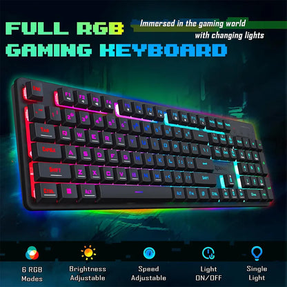 Redragon S107-BA RGB Full Size keyboard with 1K Hz Mouse Wired 2-in-1 Combo Redragon