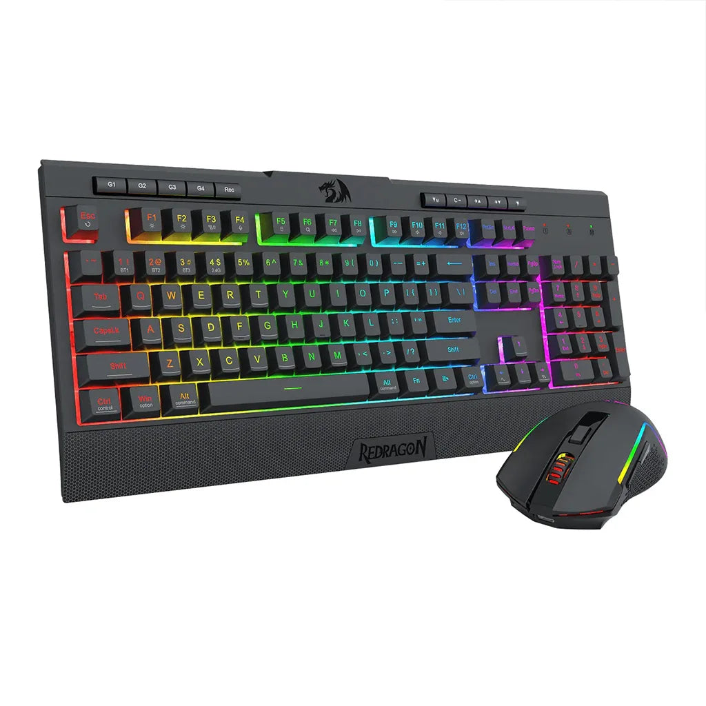 Redragon S151 PRO RGB Full Size Membrane Keyboard & Mouse Wireless Combo Redragon