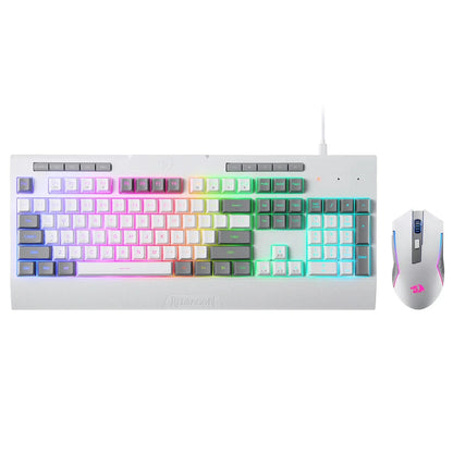 Redragon S151 White RGB K525 Membrane Keyboard & M616 Mouse Bundle Redragon