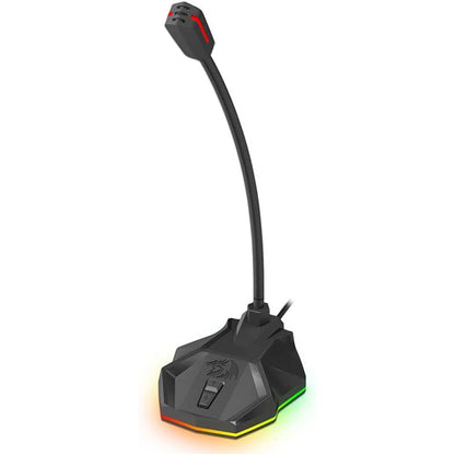 Gaming microphone with RGB lighting on a white background