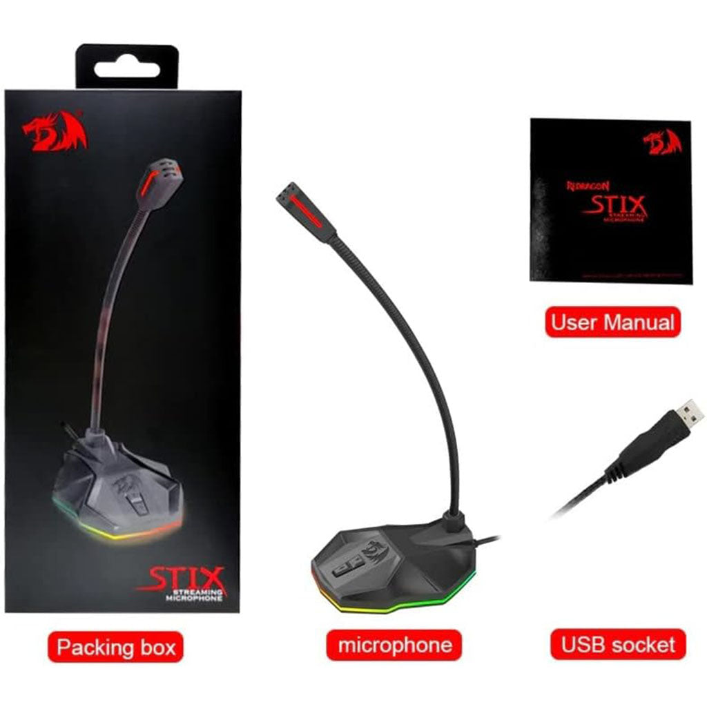Redragon Stix GM99 RGB USB Wired Microphone Redragon