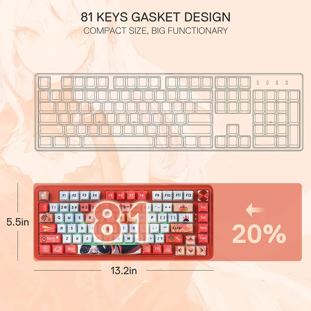 Redragon K673 Ucal Pro 75% AK 3-Modes Gasket RGB Gaming Keyboard Redragon