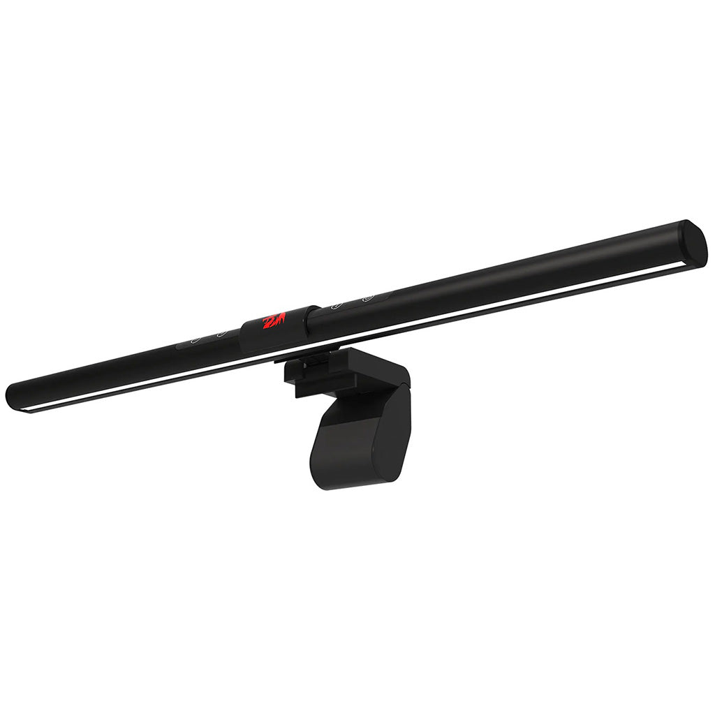 A black Redragon GML 113 monitor light bar with a central clip-on mount is designed to easily attach to the top of your computer